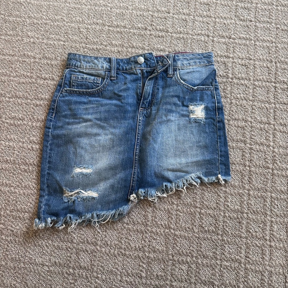 Denim Asymmetrical Skirt